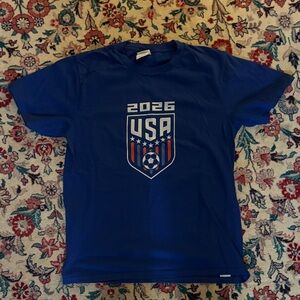 Amazon Blue USA World Cup 2026 Kids Short Sleeve Tee